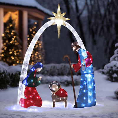 Illuminated Nativity Scene, 1.52 m tall.
