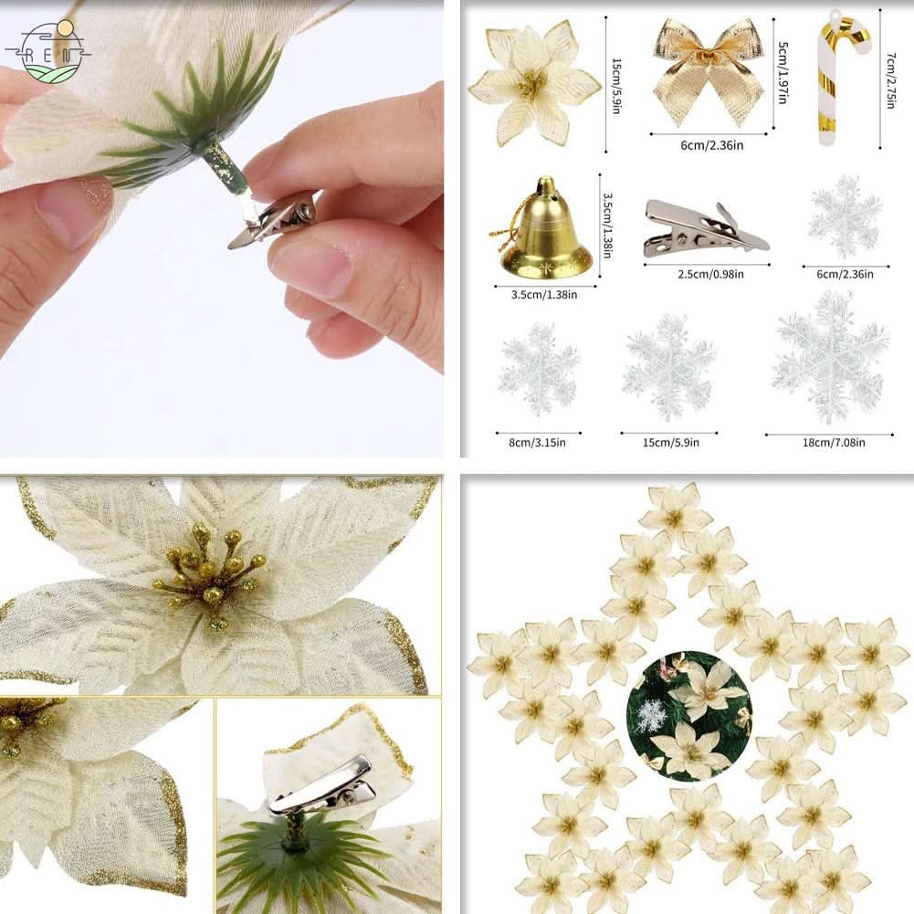 Kit 120 Christmas Ornaments for Tree Decoration
