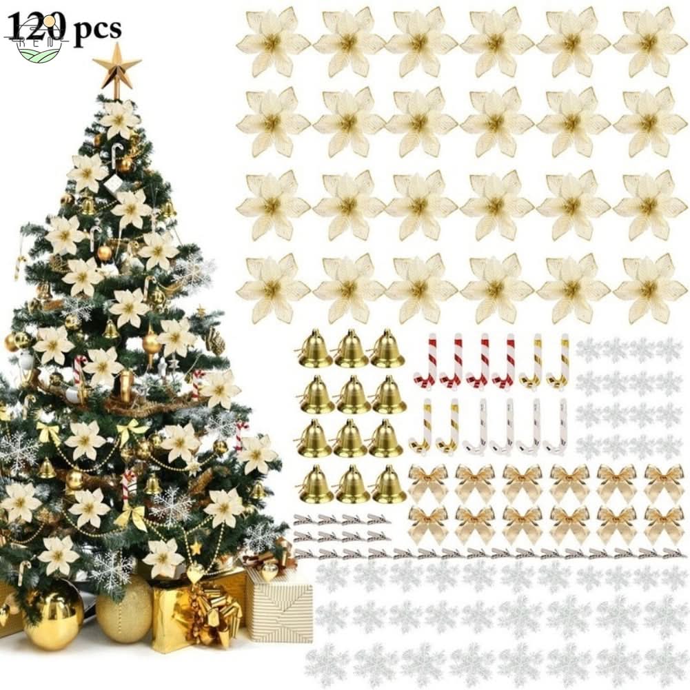 Kit 120 Christmas Ornaments for Tree Decoration