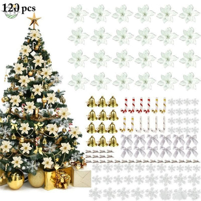 Kit 120 Christmas Ornaments for Tree Decoration