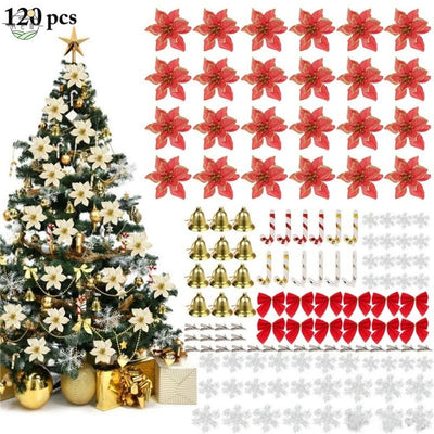 Kit 120 Christmas Ornaments for Tree Decoration