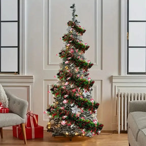 Fake Christmas Garland with Decorations