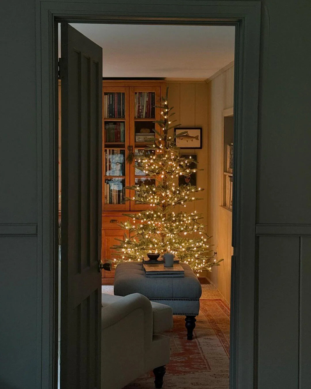 8' King Noble Fir Artificial Christmas Tree with 600 Warm White LED Lights