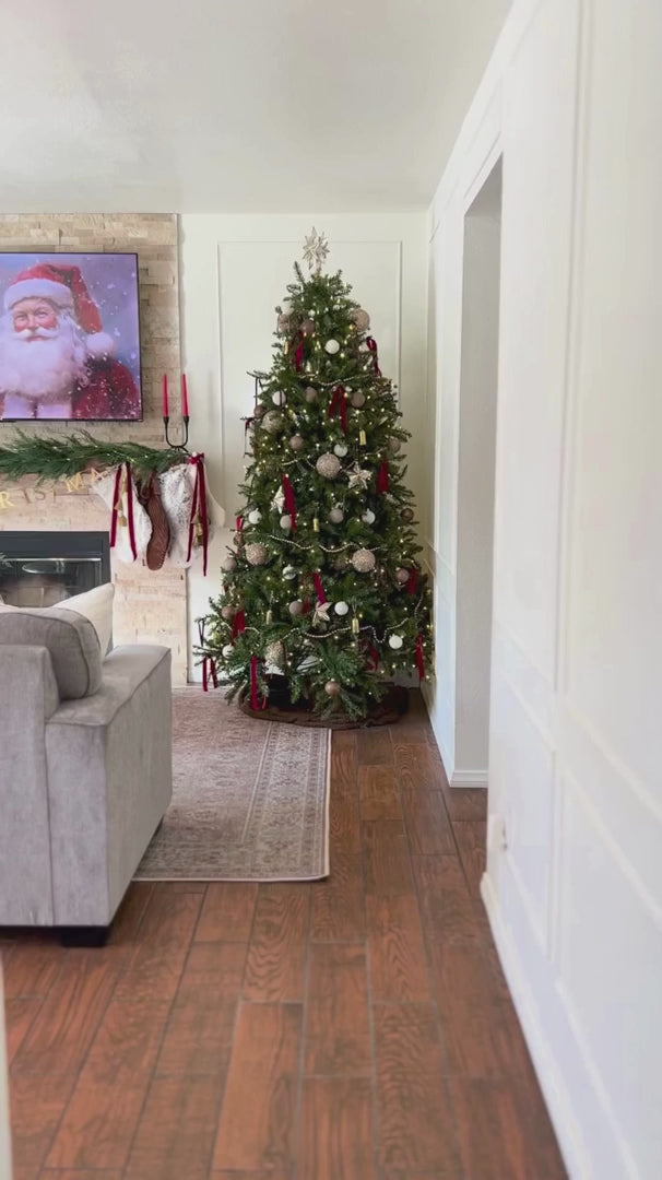 7.5' Yorkshire Fir Artificial Christmas Tree with 600 Warm White LED Lights